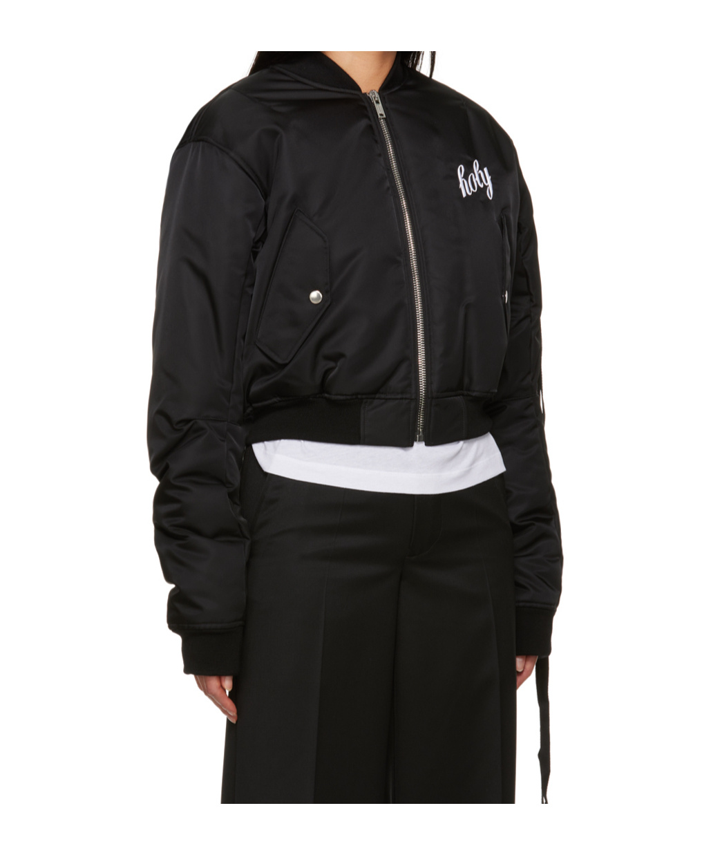Ann Demeulemeester Embroidered-motif Bomber Jacket In Black