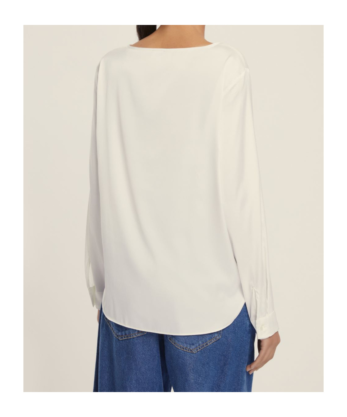 Marella Stretch Satin Blouse In White