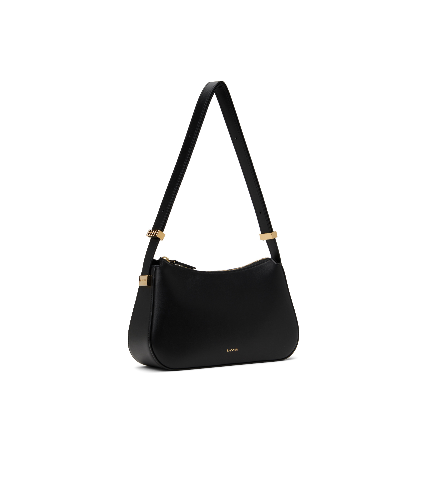 Shop Lanvin Letter Detail Shoulder Bag In Black
