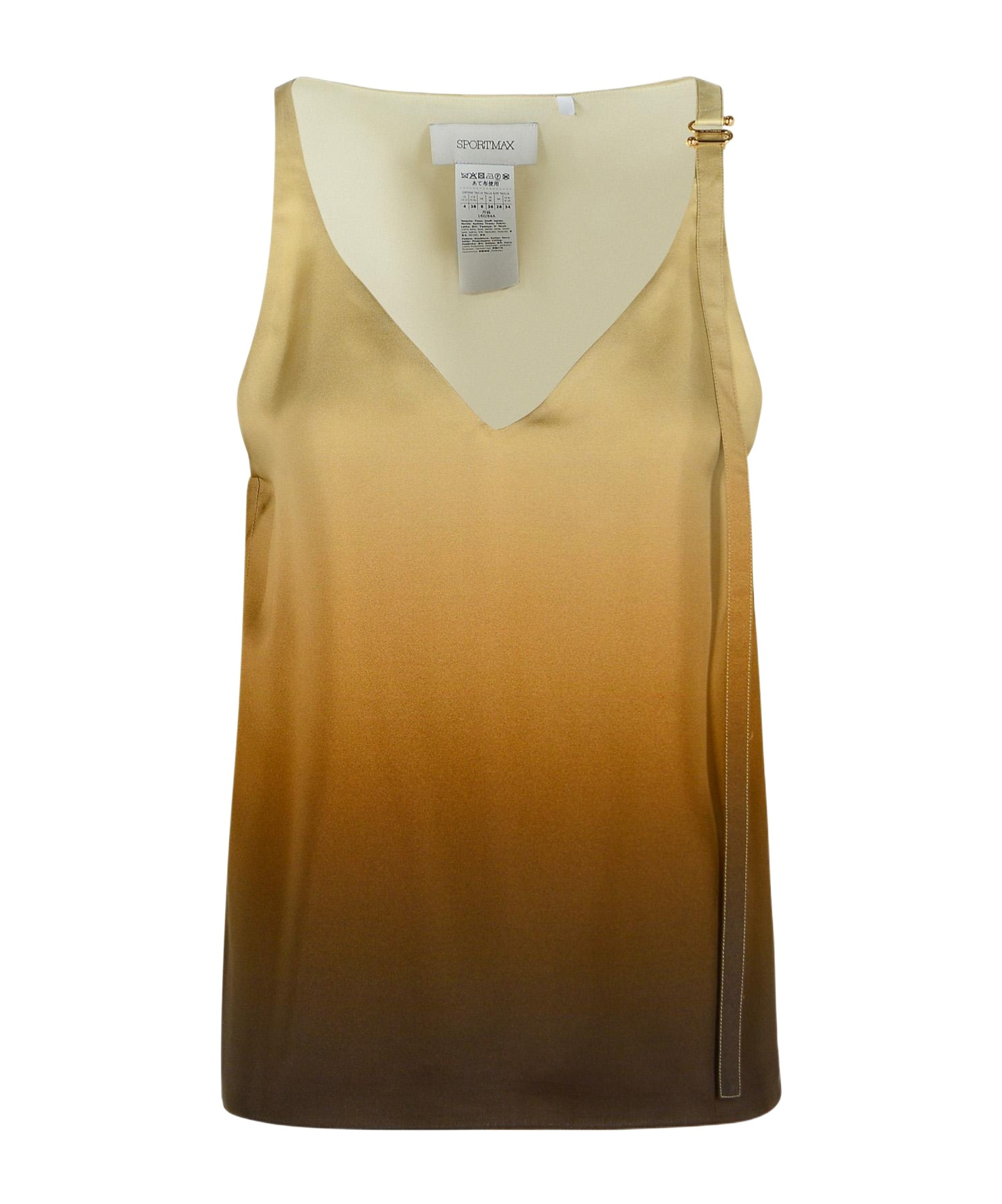 Sportmax Alcuno Beige Gradient Silk Top In Multi