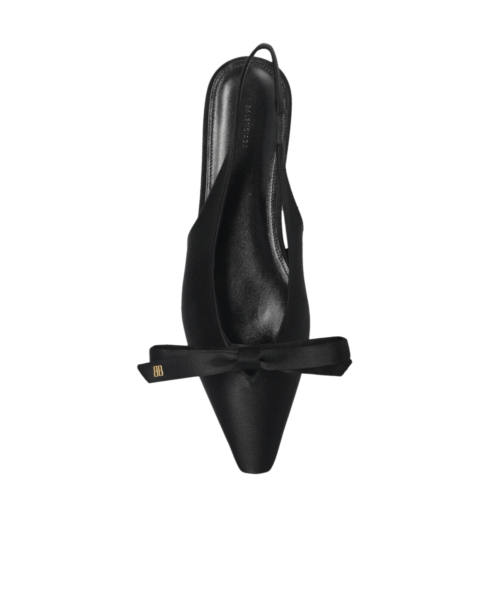 Balenciaga Bow Slingback Flat Pumps In Black