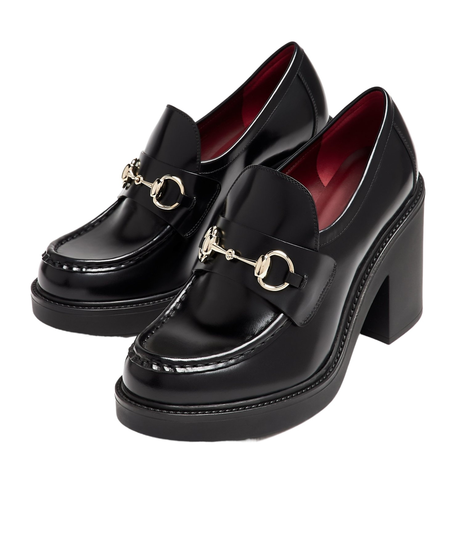 Gucci 100mm Horsebit Platform Loafers In Black