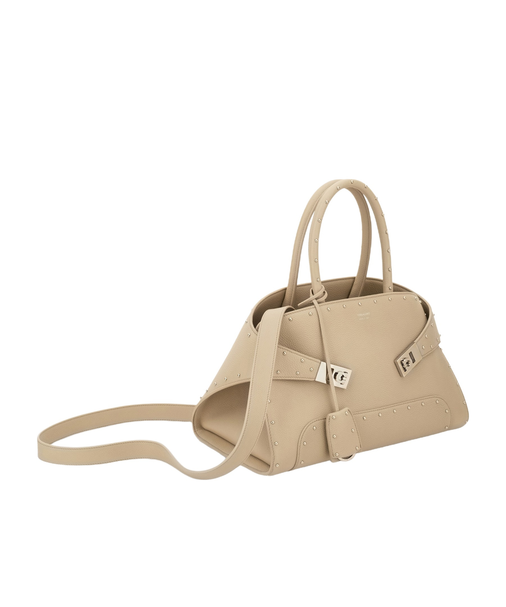 Ferragamo Large Hug Tote With Spike Embellished