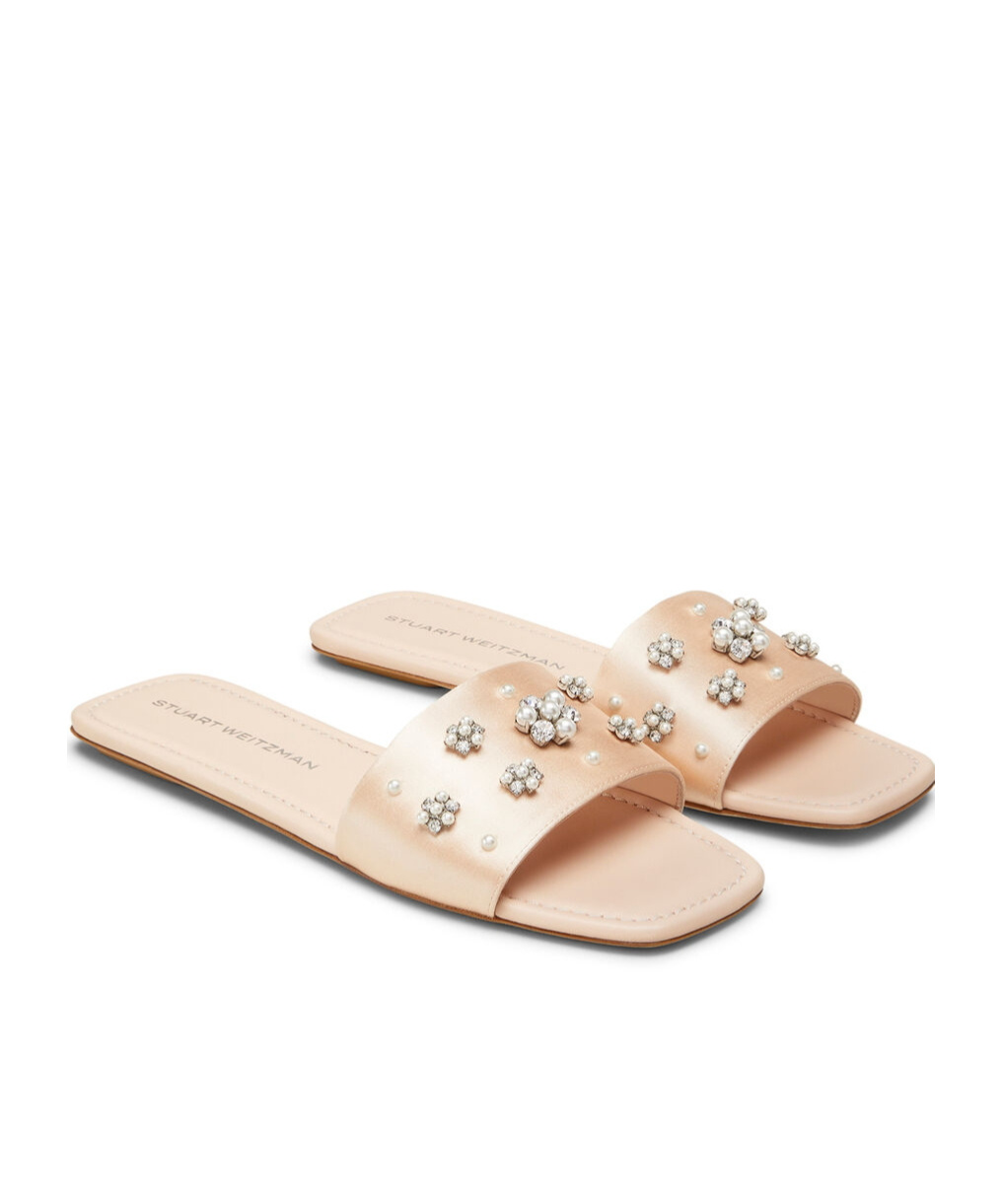 Shop Stuart Weitzman Flat Sandals In Nude
