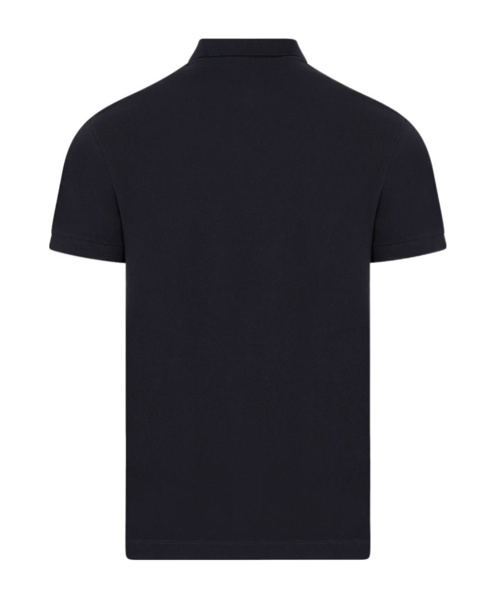 Shop Stone Island Compass Patch Short-sleeved Polo Shirt In Blue