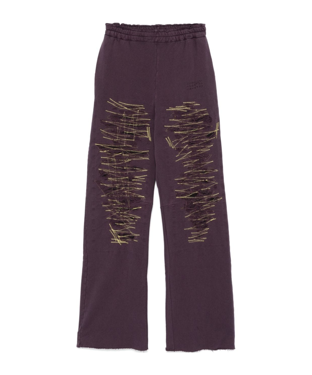 Mm6 Maison Margiela Purple Unbrushed Sweat Lounge Pants In Black