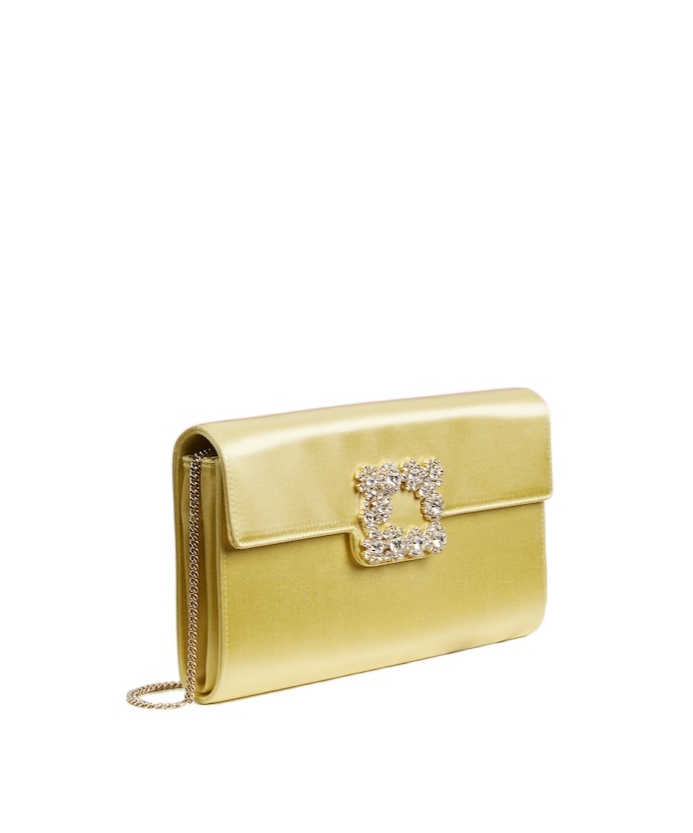 Roger Vivier Square Buckle Chain Shoulder Bag In Nude