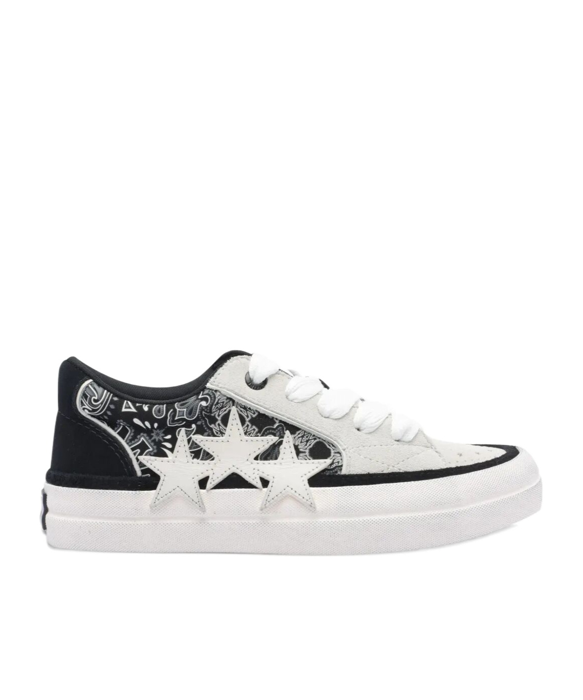 Amiri Sunset Skate Paisley-printed Suede Sneakers In Black
