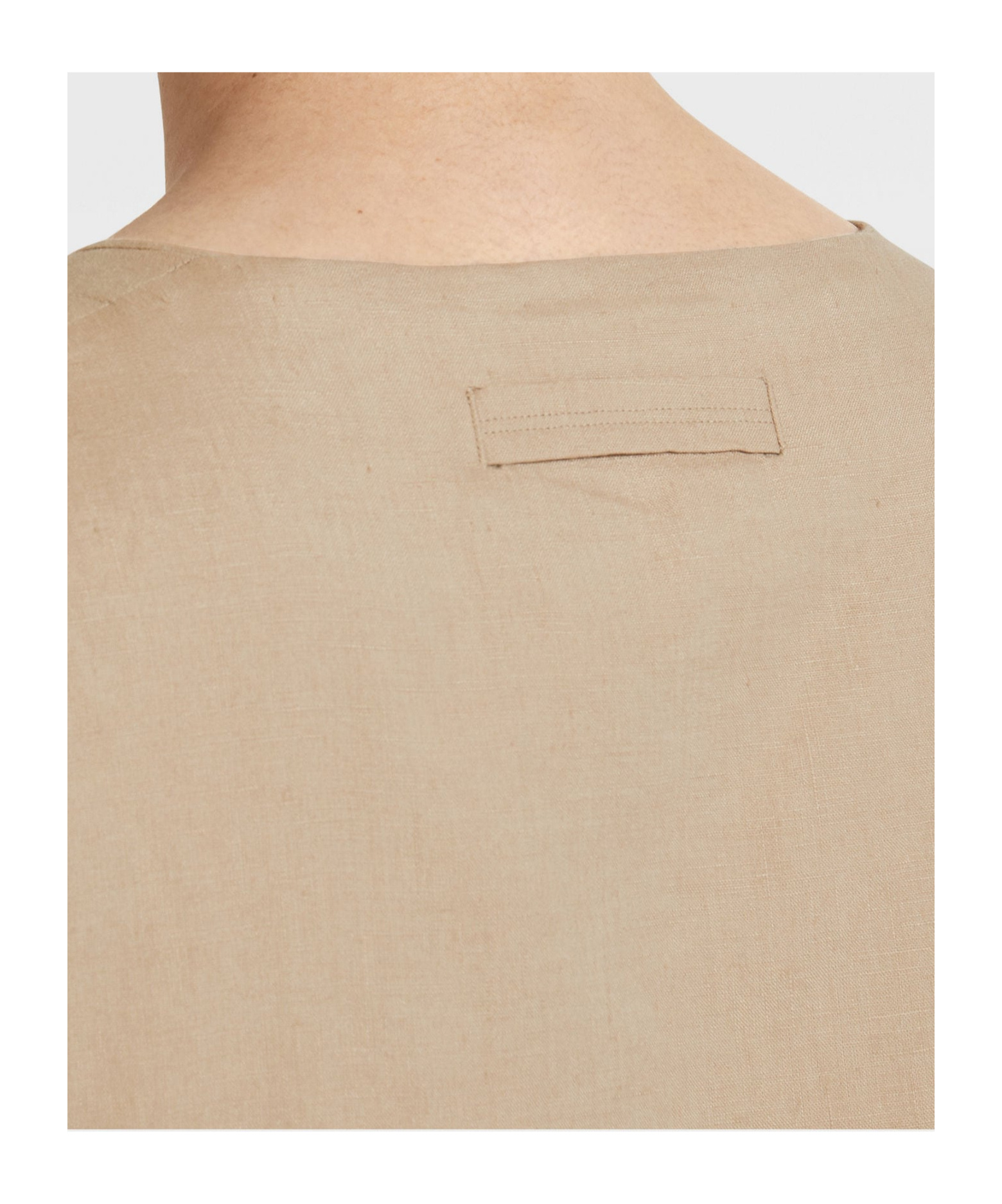 Zegna Light Taupe Oasi Lino Tank Shirt In Brown