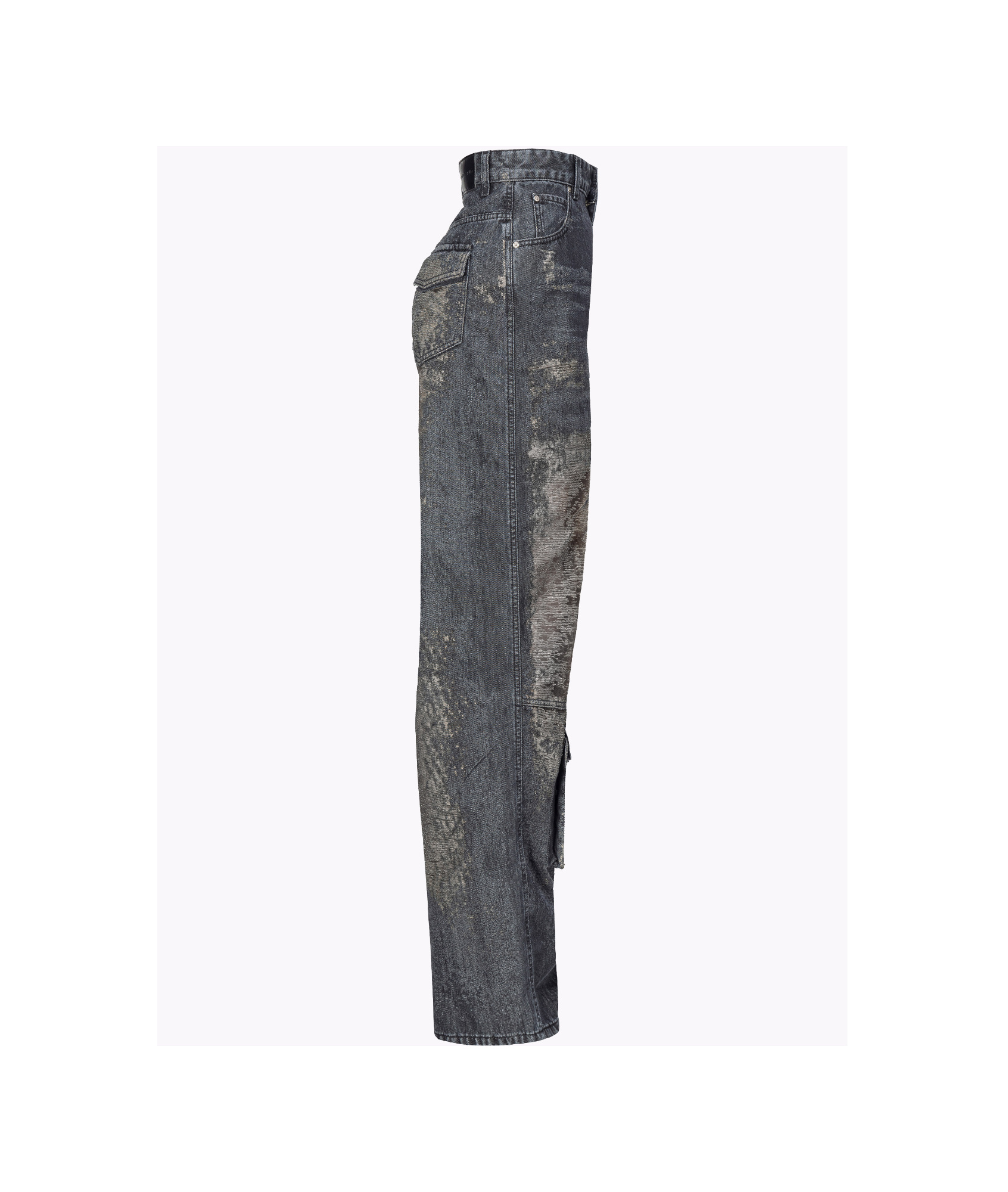 Pinko High-waist Wide-leg Cargo Jeans In Black