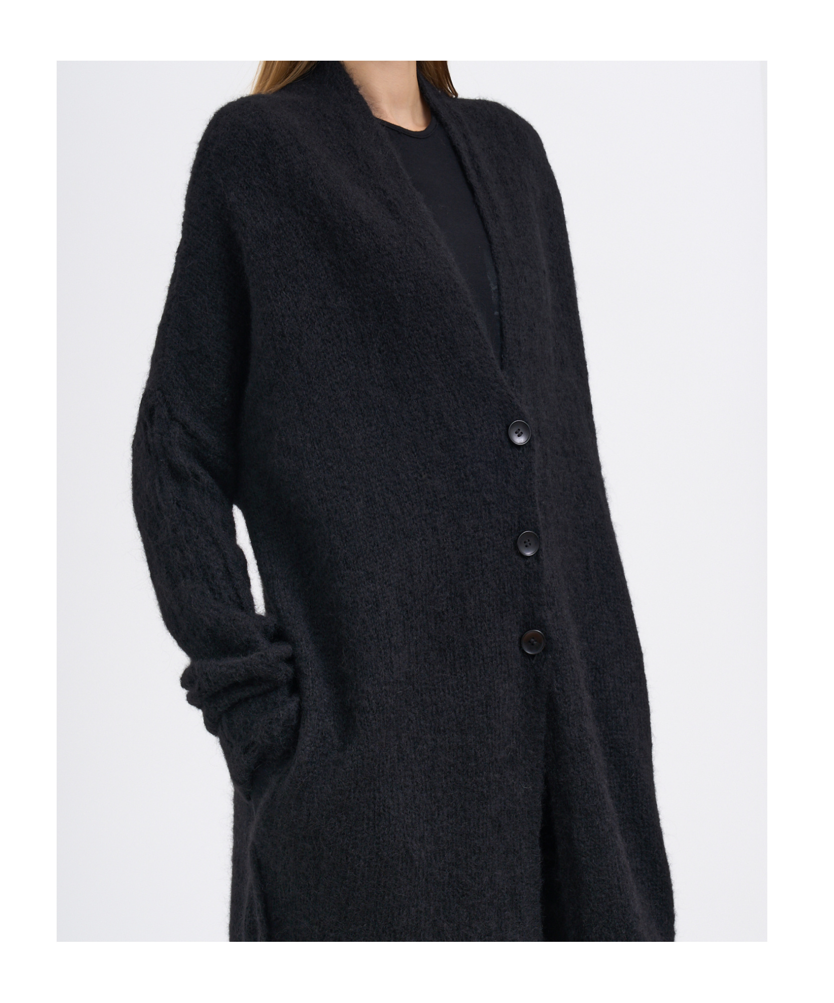 Thom Krom Cardigan Lungo Oversize In Black
