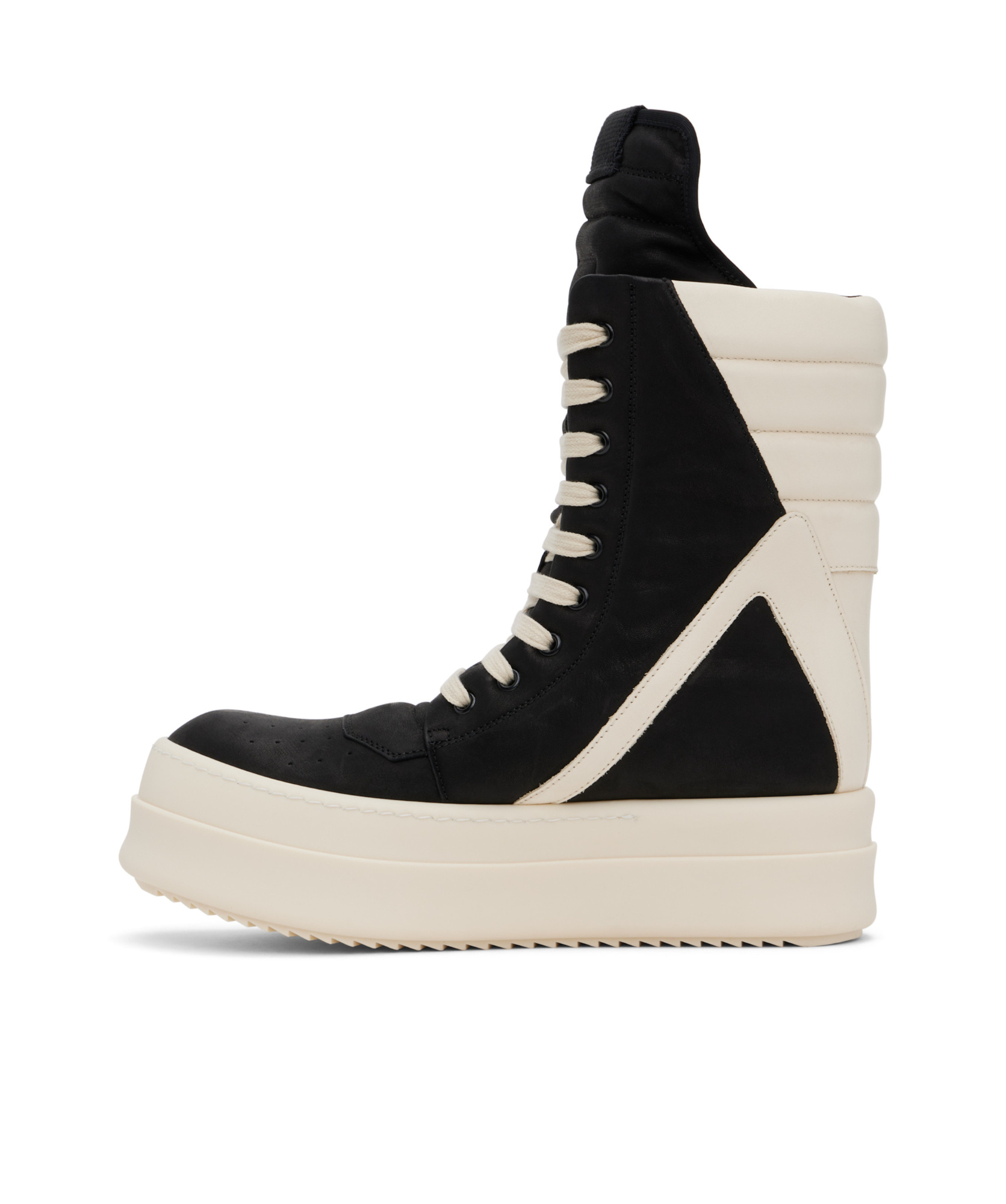 Rick Owens Mega Geobasket High-top Sneakers For Men In Black