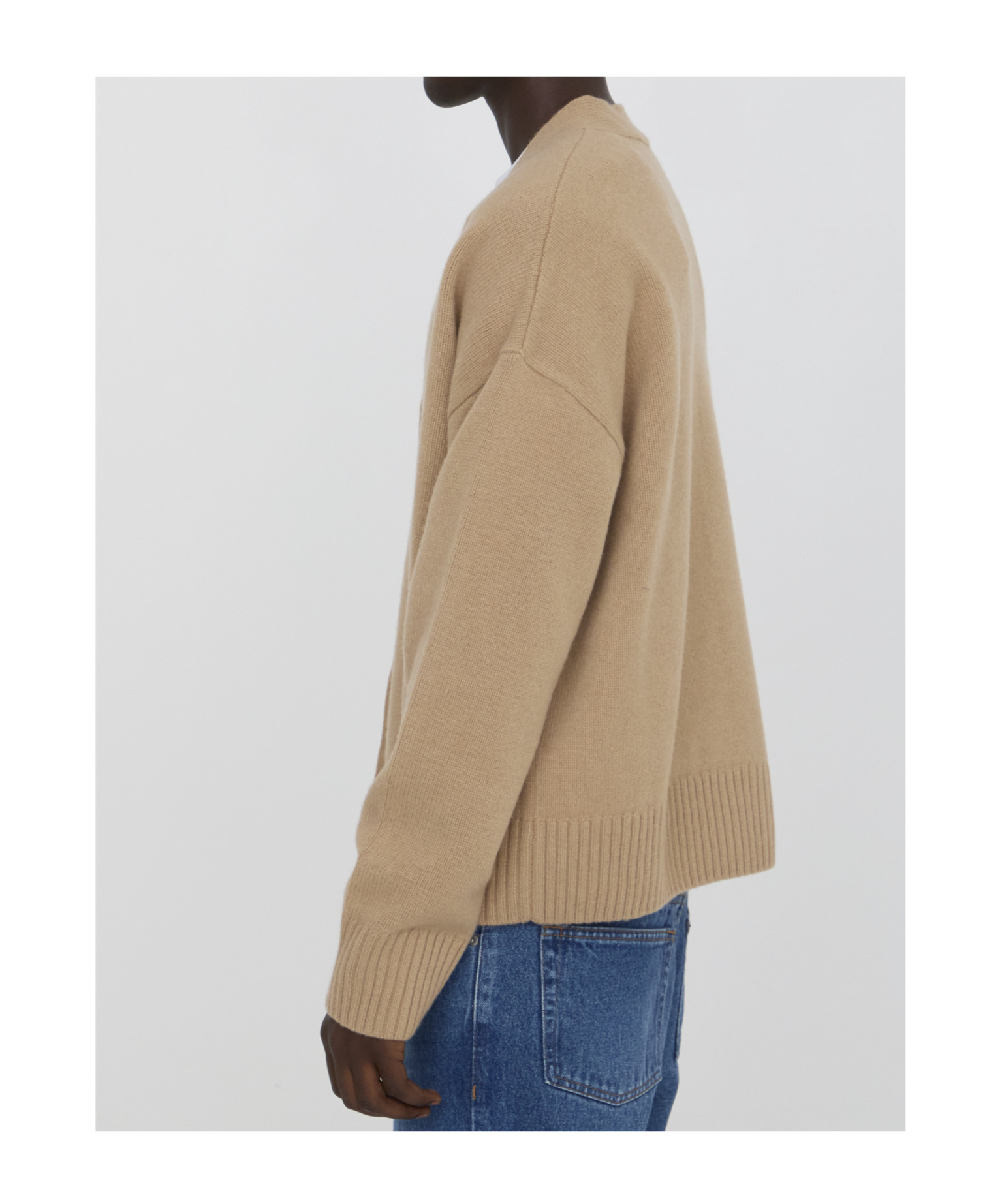 Ami Alexandre Mattiussi Ami Paris Ami De Coeur Buttton-up Cardigan In Nude
