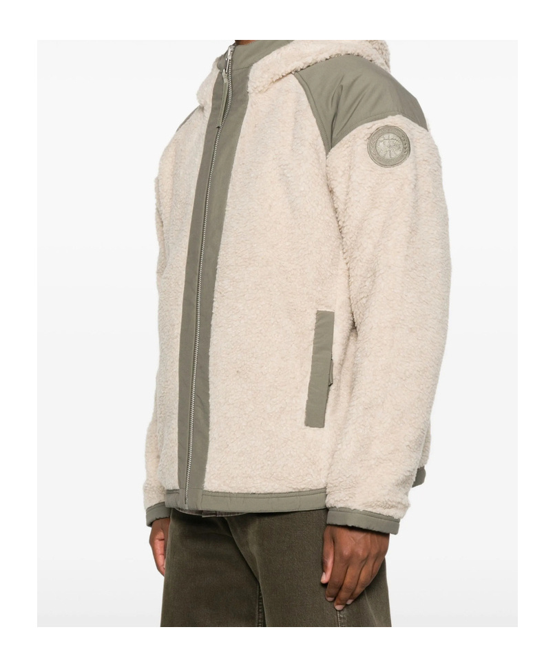 Canada Goose Hooded Fleece Jacket In White