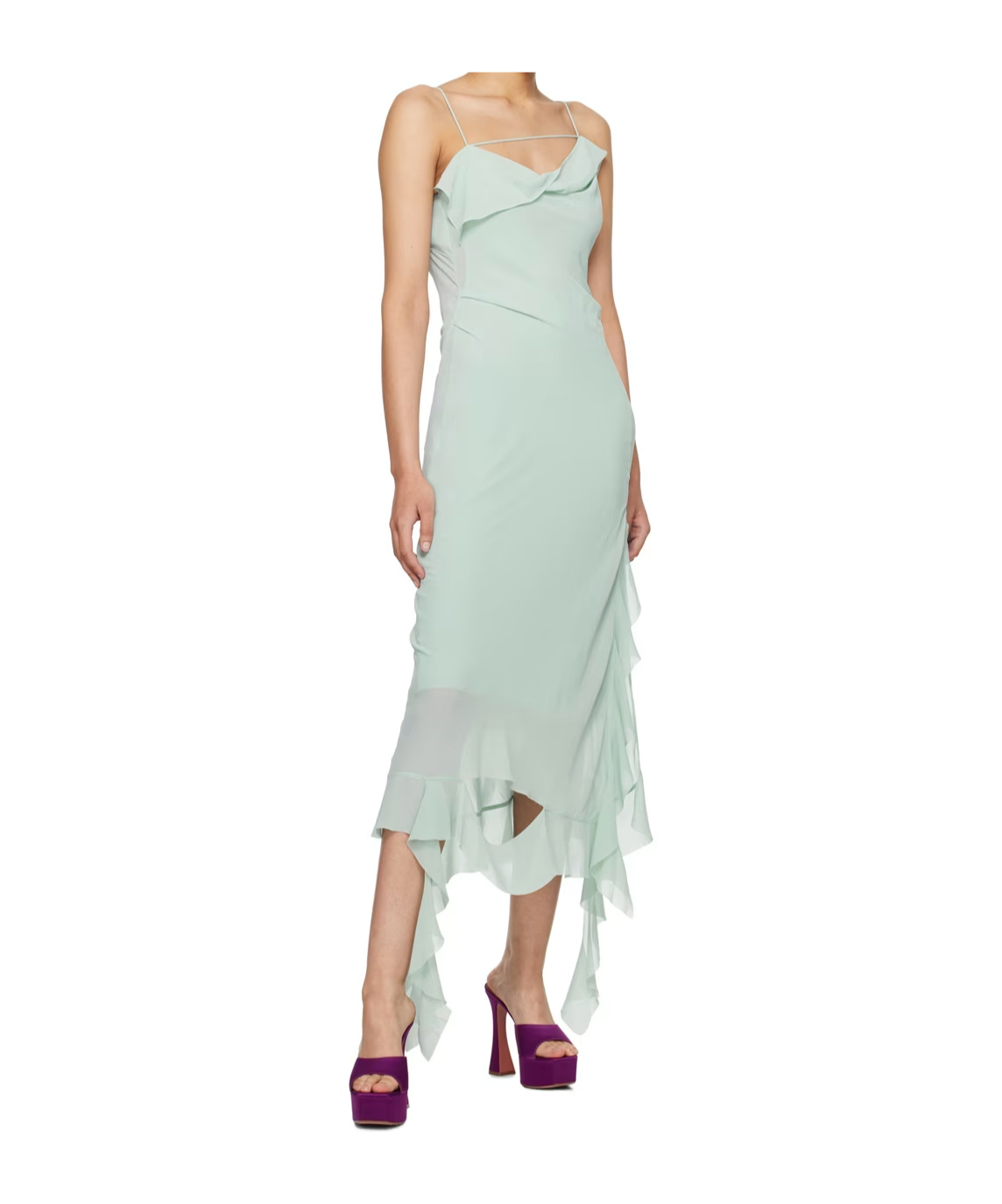 AMINA MUADDI DALIDA SQUARE-TOED HIGH-HEELED SANDALS 