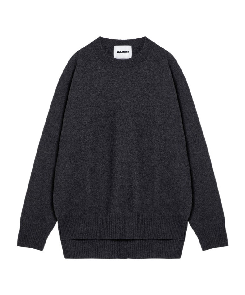 Jil Sander Wool Crewneck Sweater In Black