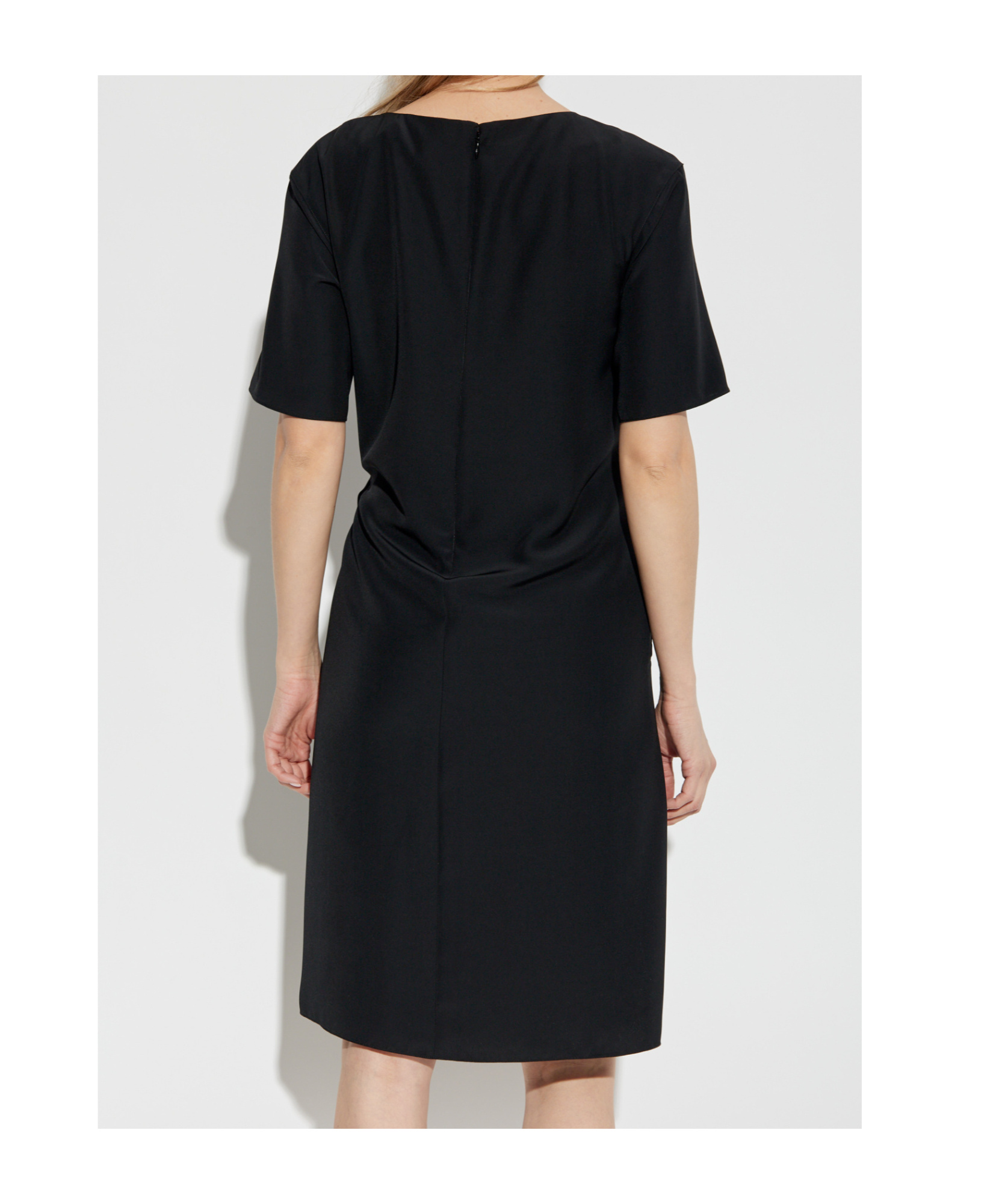 Emporio Armani Women's Midi Dress With Waist Knot In Black
