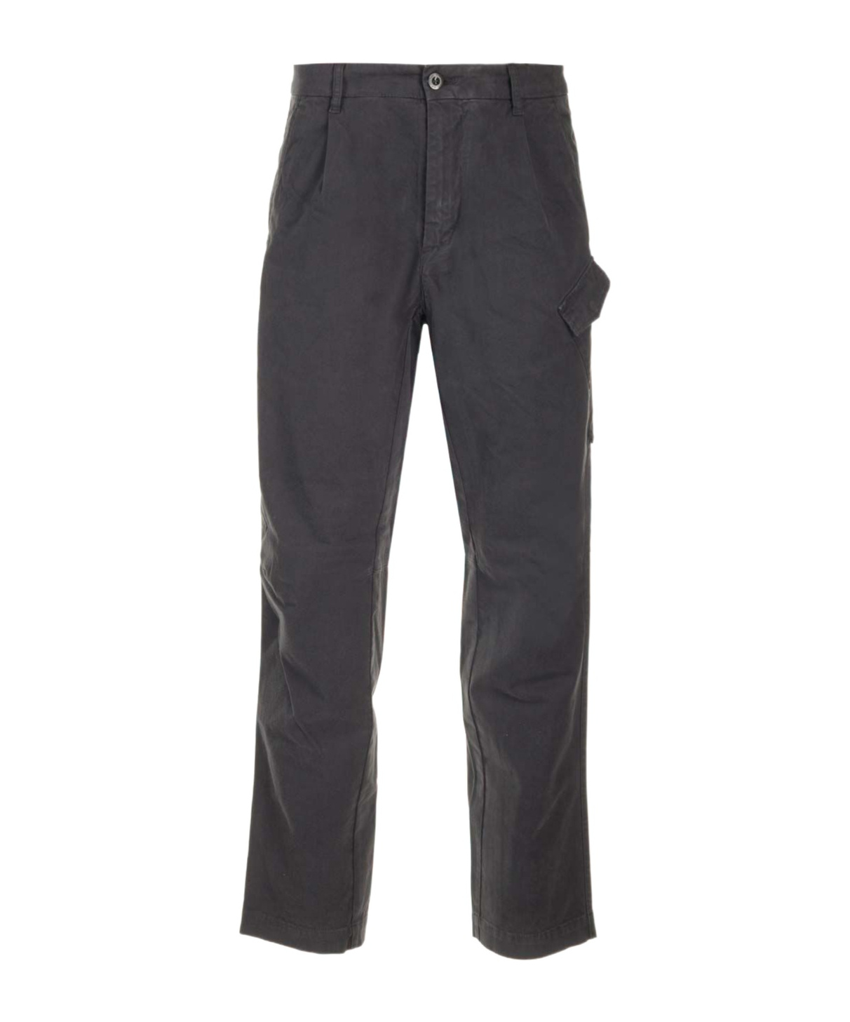 C.p. Company Stretch Sateen Loose Chino Pants Trousers Black In Dark Gray