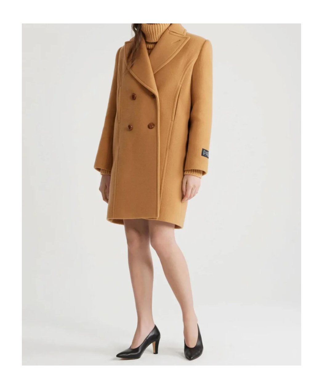 Patou Double-breasted Coat In Brown