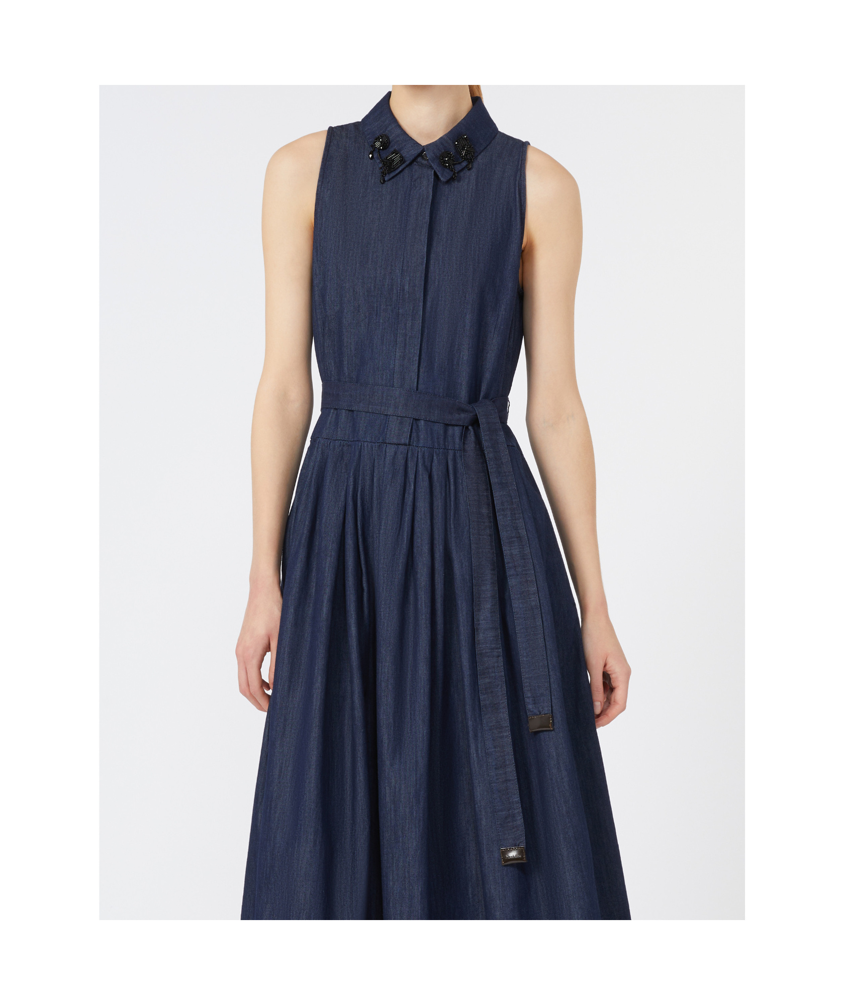 Max Mara Elena Midnight Blue Cotton Dress