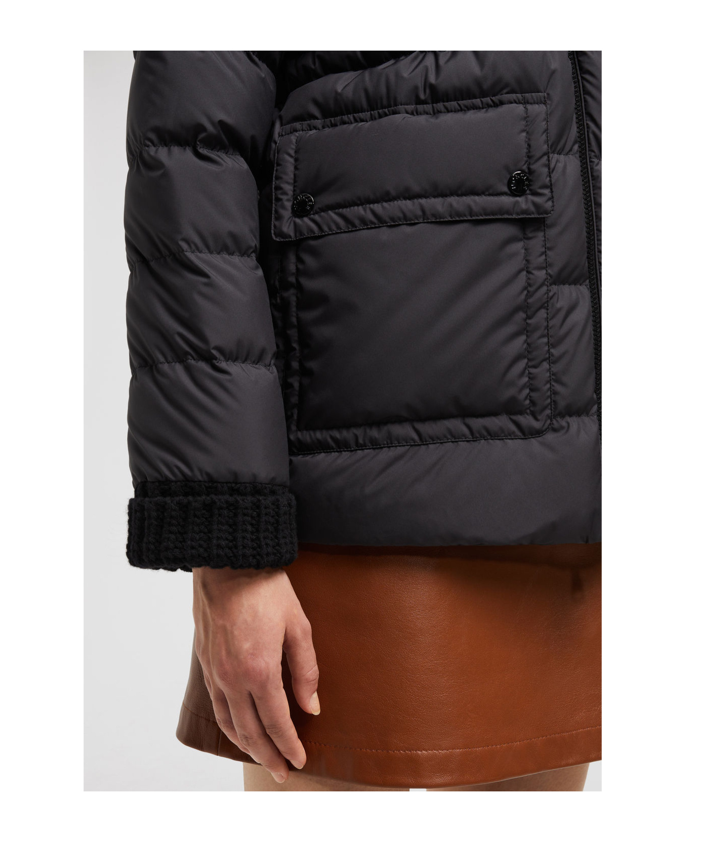 Moncler Baux Short Down Jacket In Black