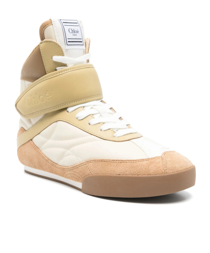 Chloé Kick Leather Sneakers In Nude