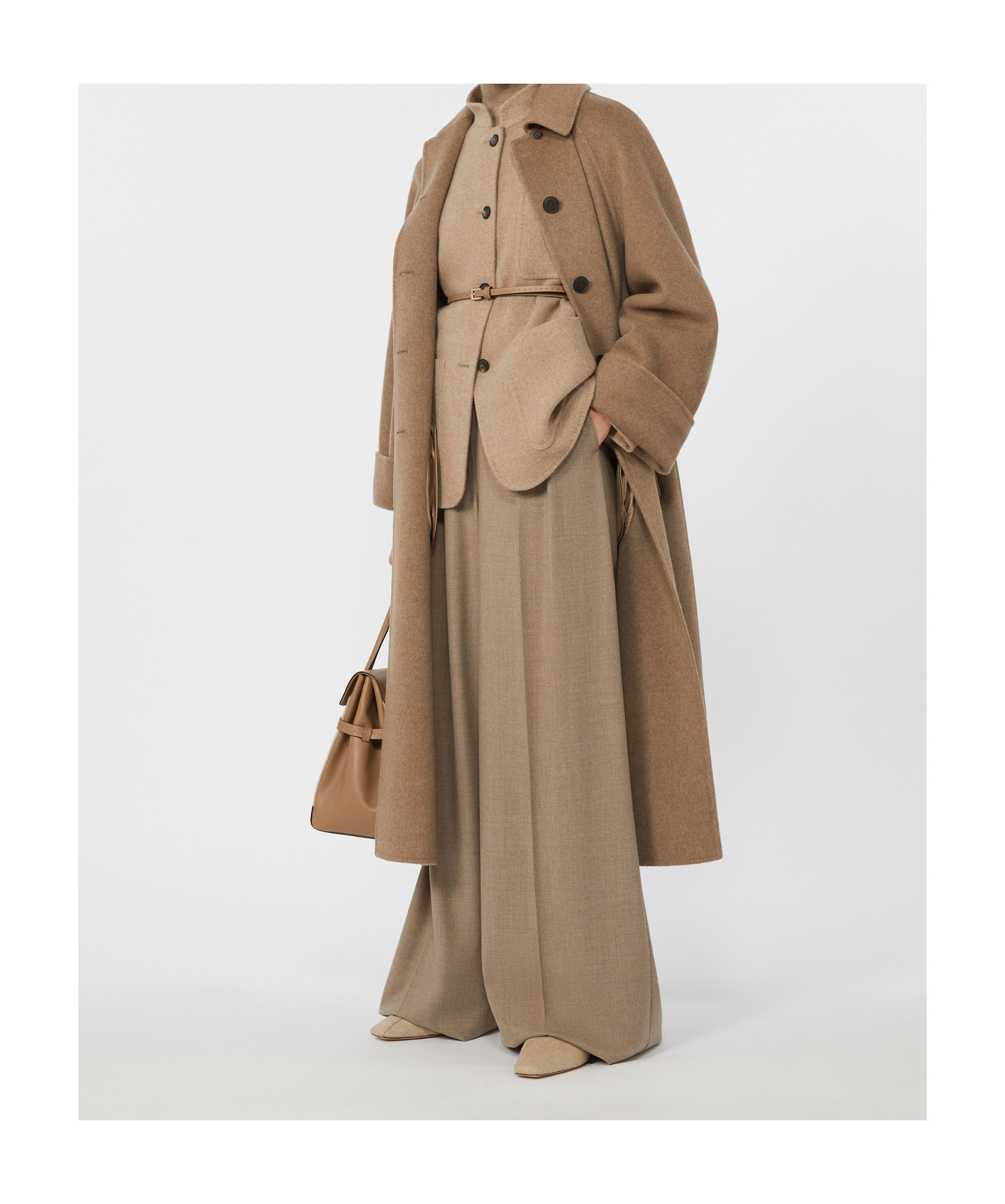 Max Mara Cashmere Jacket With Belt In Black