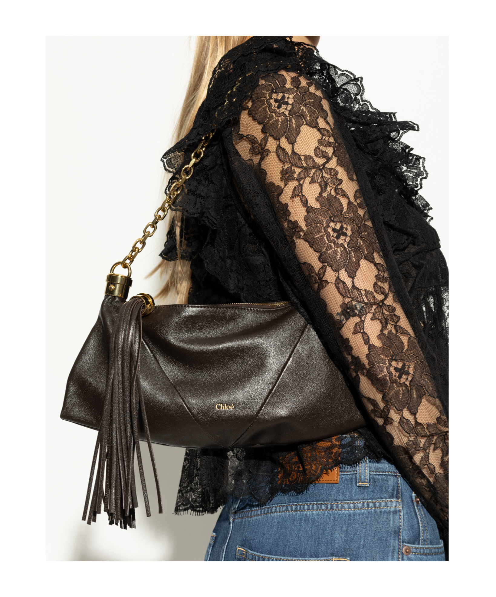 Chloé Foulard Shoulder Bags Black In Black