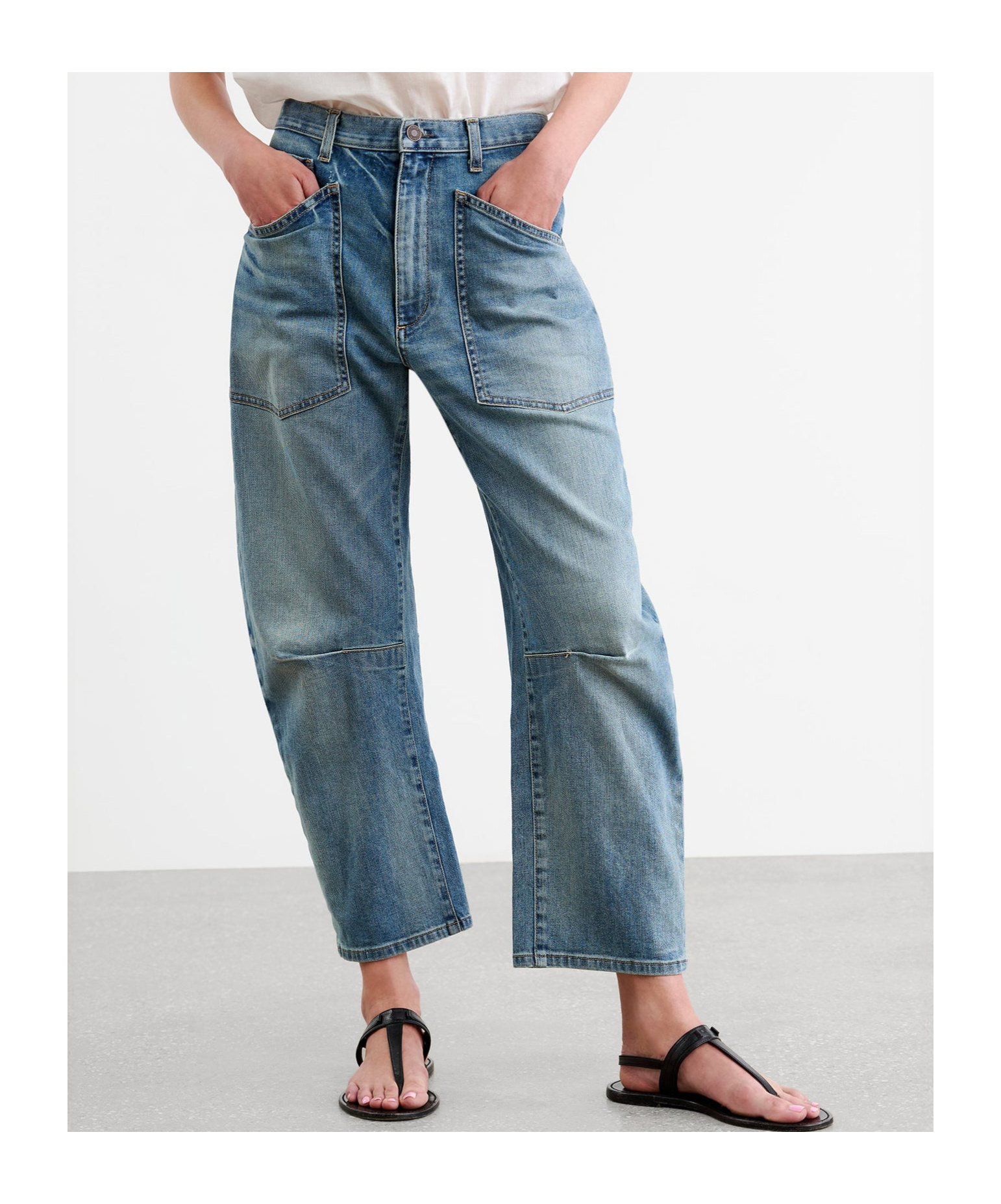 Nili Lotan Belt-loop Jeans In Blue