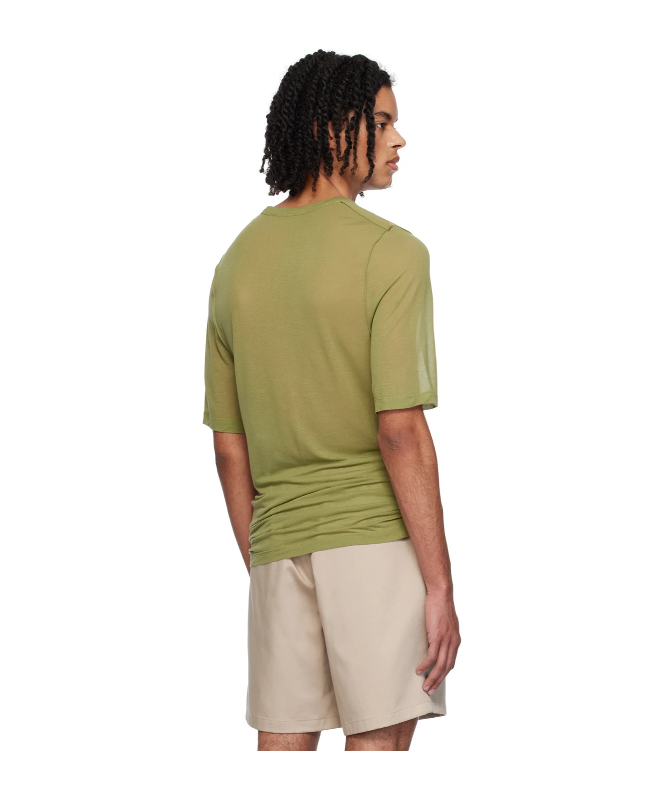 Ami Alexandre Mattiussi T-shirt With Round Neck And Short Sleeves In Green