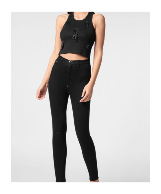Shop Philipp Plein Fringed Tank Top