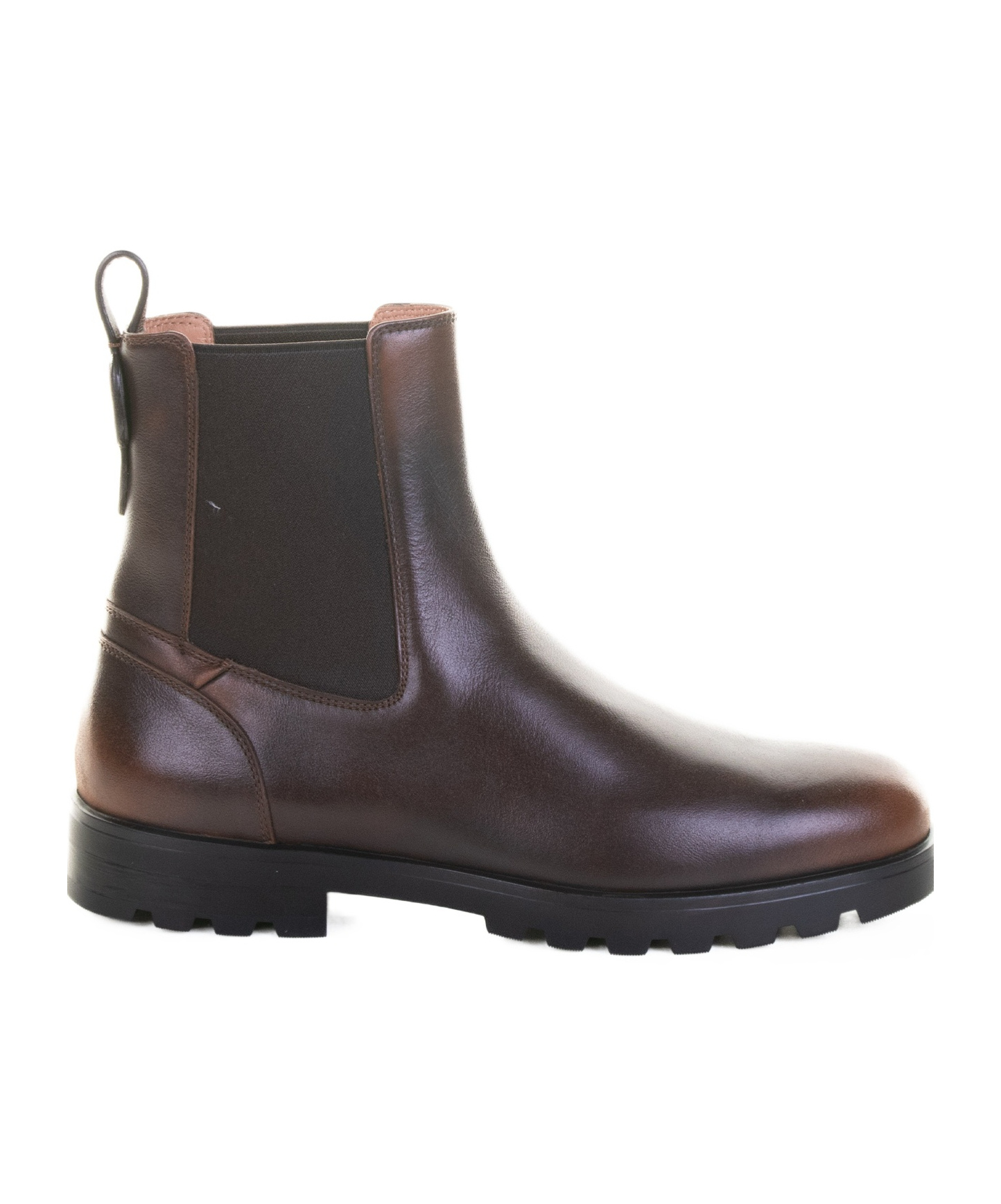 Santoni Round Toe Ankle Boots In Brown