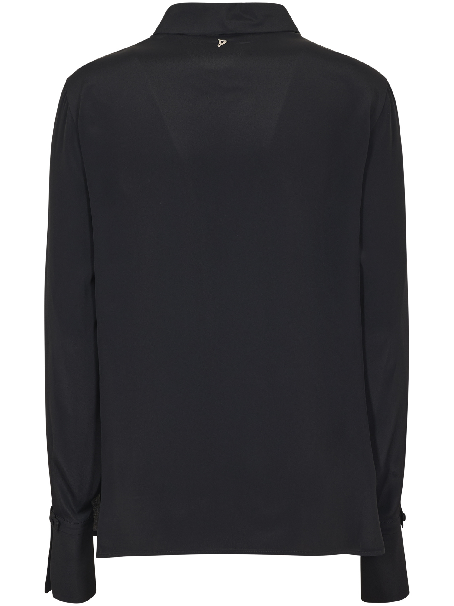 Dondup Black Button-down Long Sleeve Shirt With Classic Collar In Black