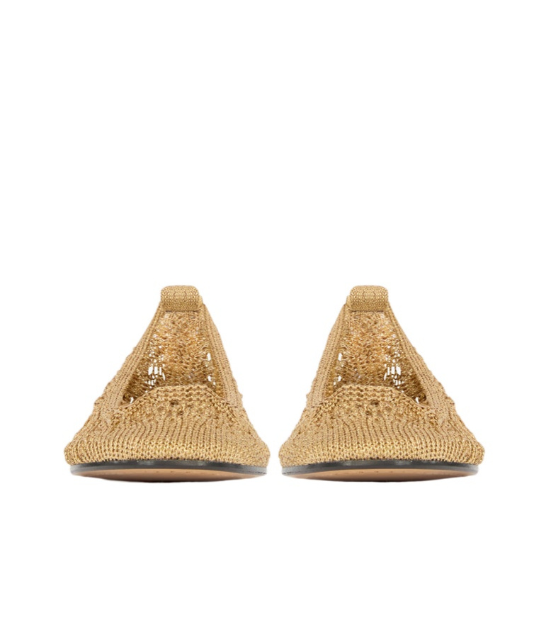 Isabel Marant Crocheted Ballet Flats In Nude