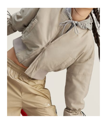 Adidas By Stella Mccartney Knitted Pilot Short Jacket In Nude