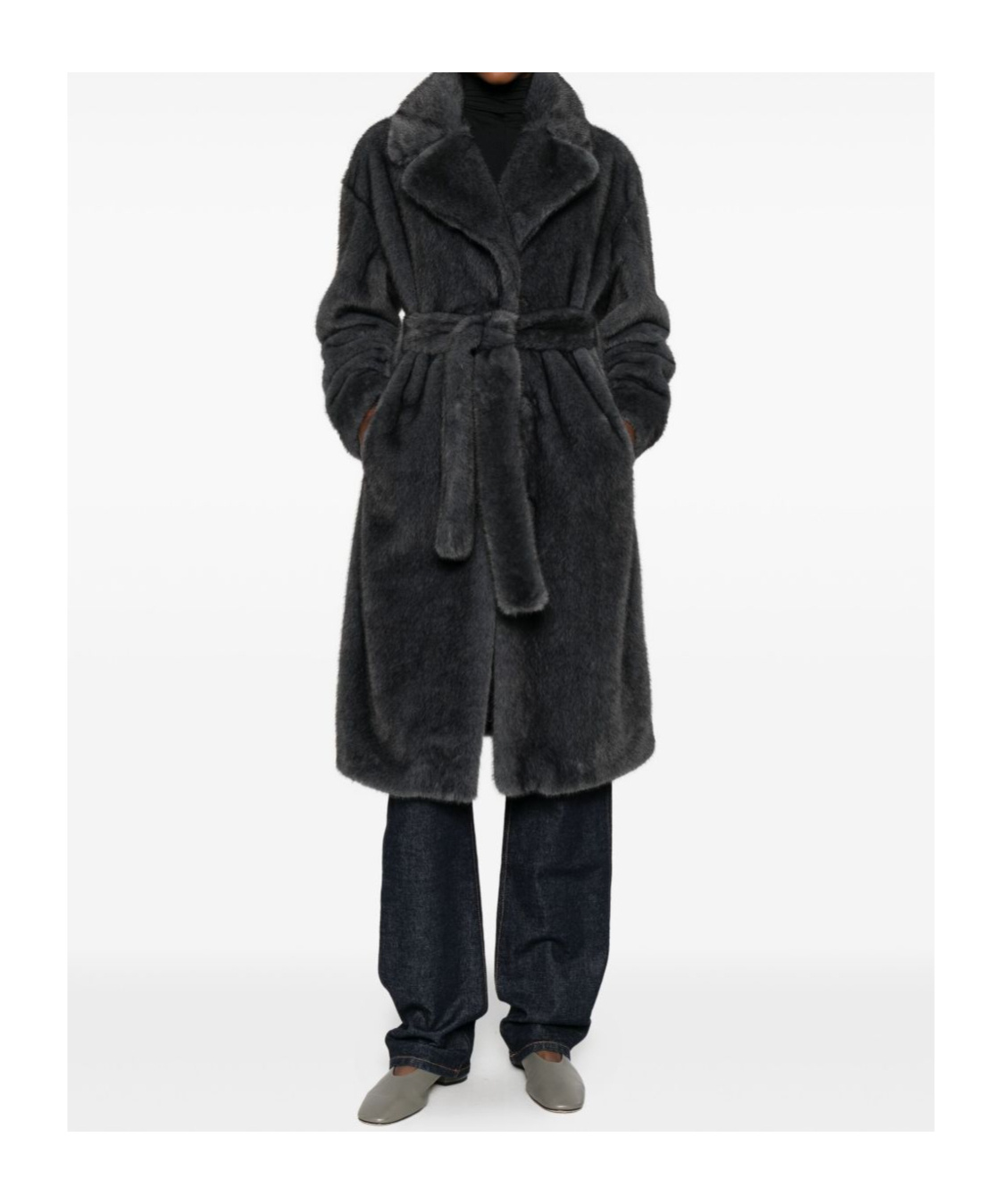 Herno Belted Coat In Black