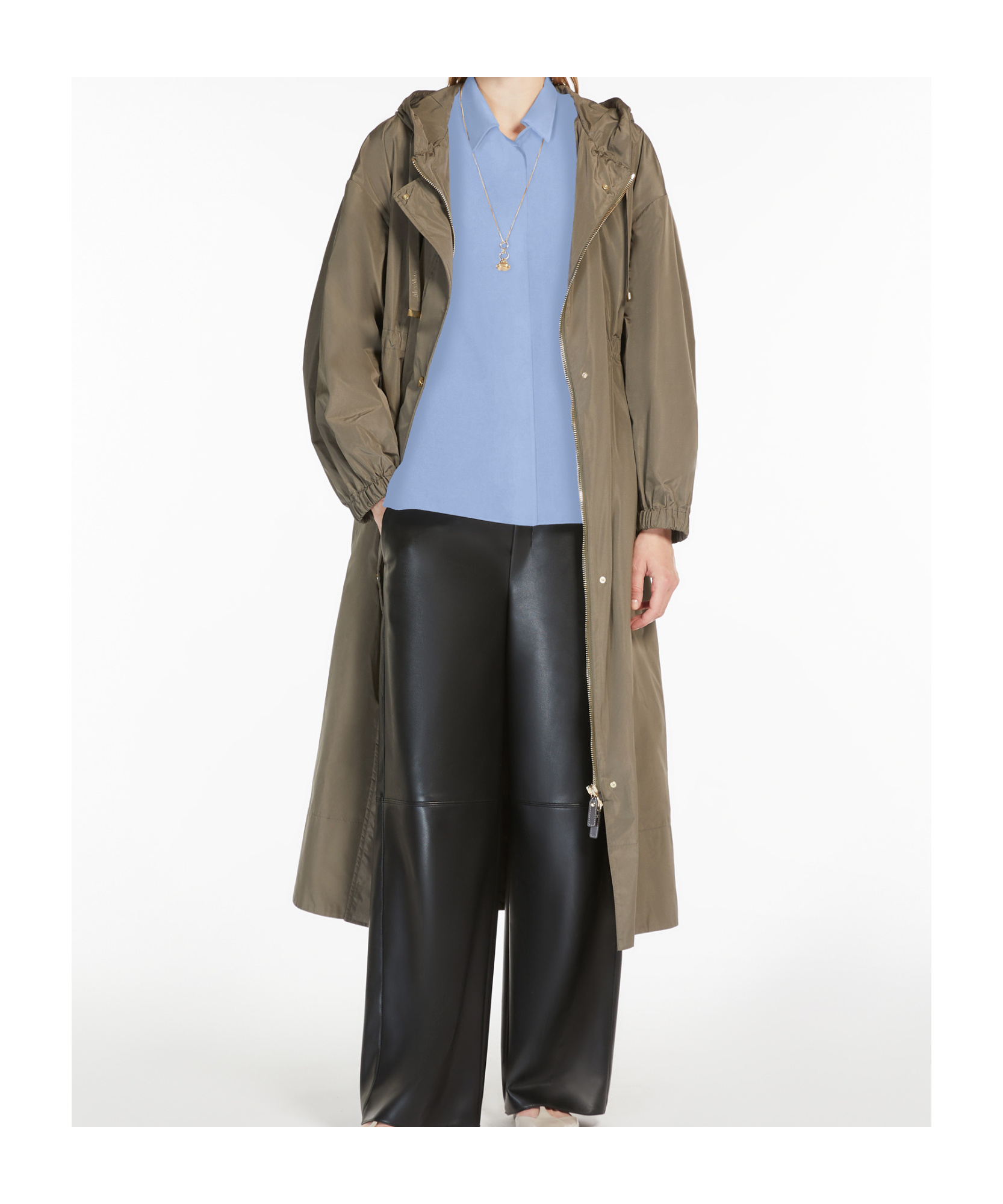 MAX MARA LONG, WATER-REPELLENT TAFFETA PARKA