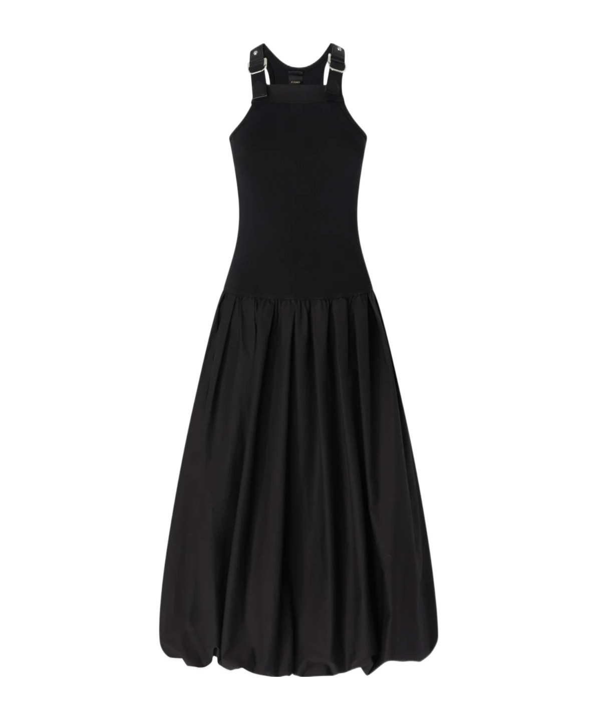 Pinko Balloon Skirt Midi Dress In Black