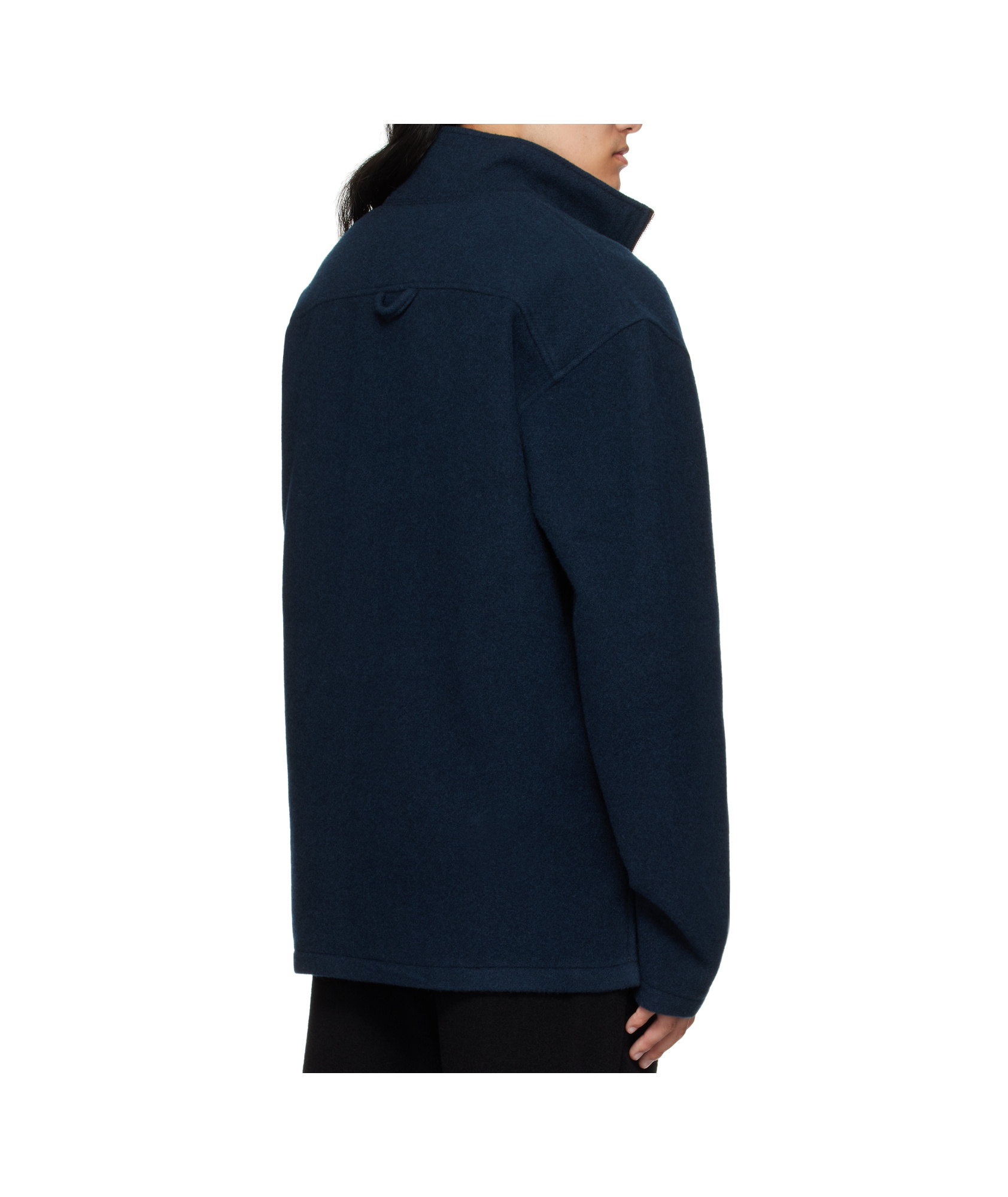 Rier Virgin Wool Zip-up Sweater In Blue