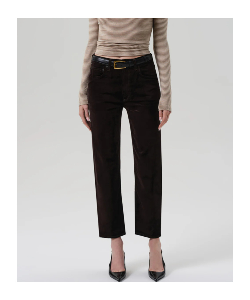 Citizen Of Humanity High-waisted Straight-leg Casual Pants In Black