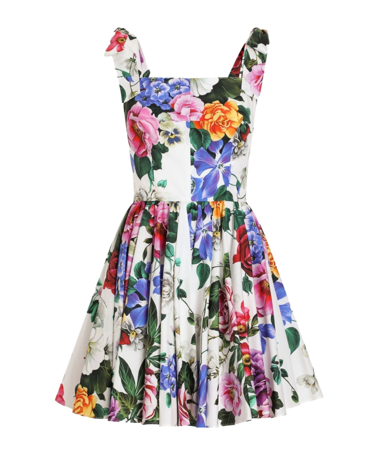 Shop Dolce & Gabbana Floral-print Mini Dress In Multicolor