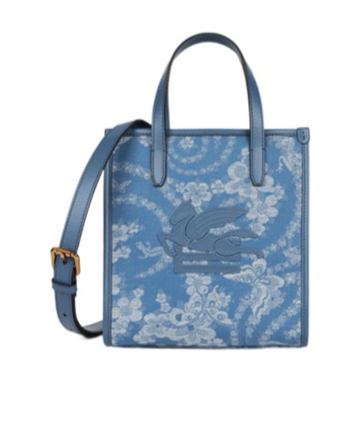 Etro Small Denim Love Trotter Bag With Pegaso Symbol