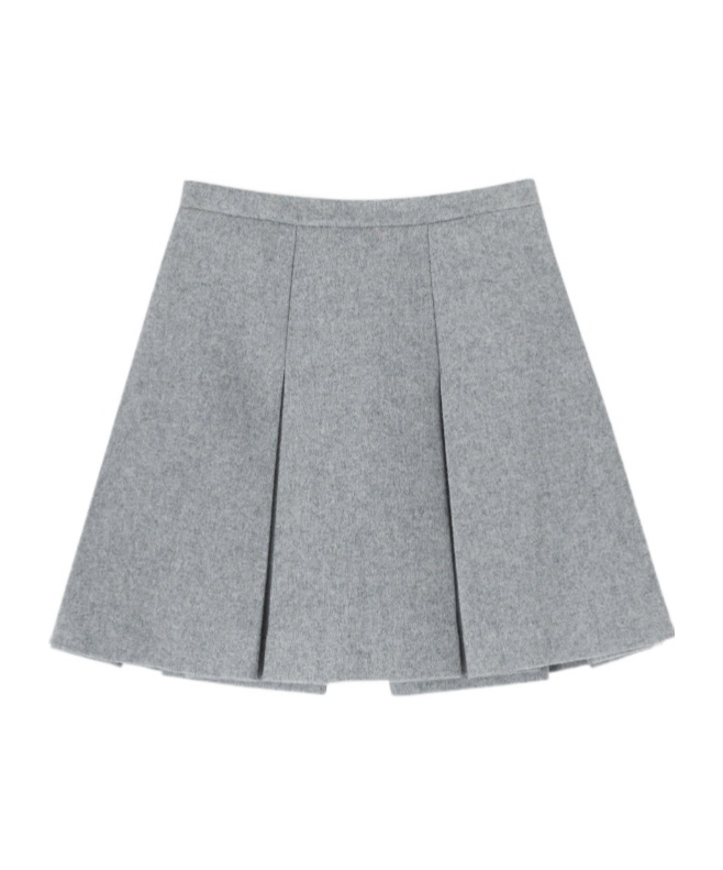 Ermanno Scervino Wool Blend Mini Skirt With Pleats In Gray