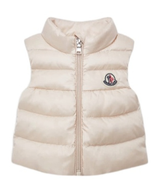 Moncler High-necked Sleeveless Down Jacket In Nude