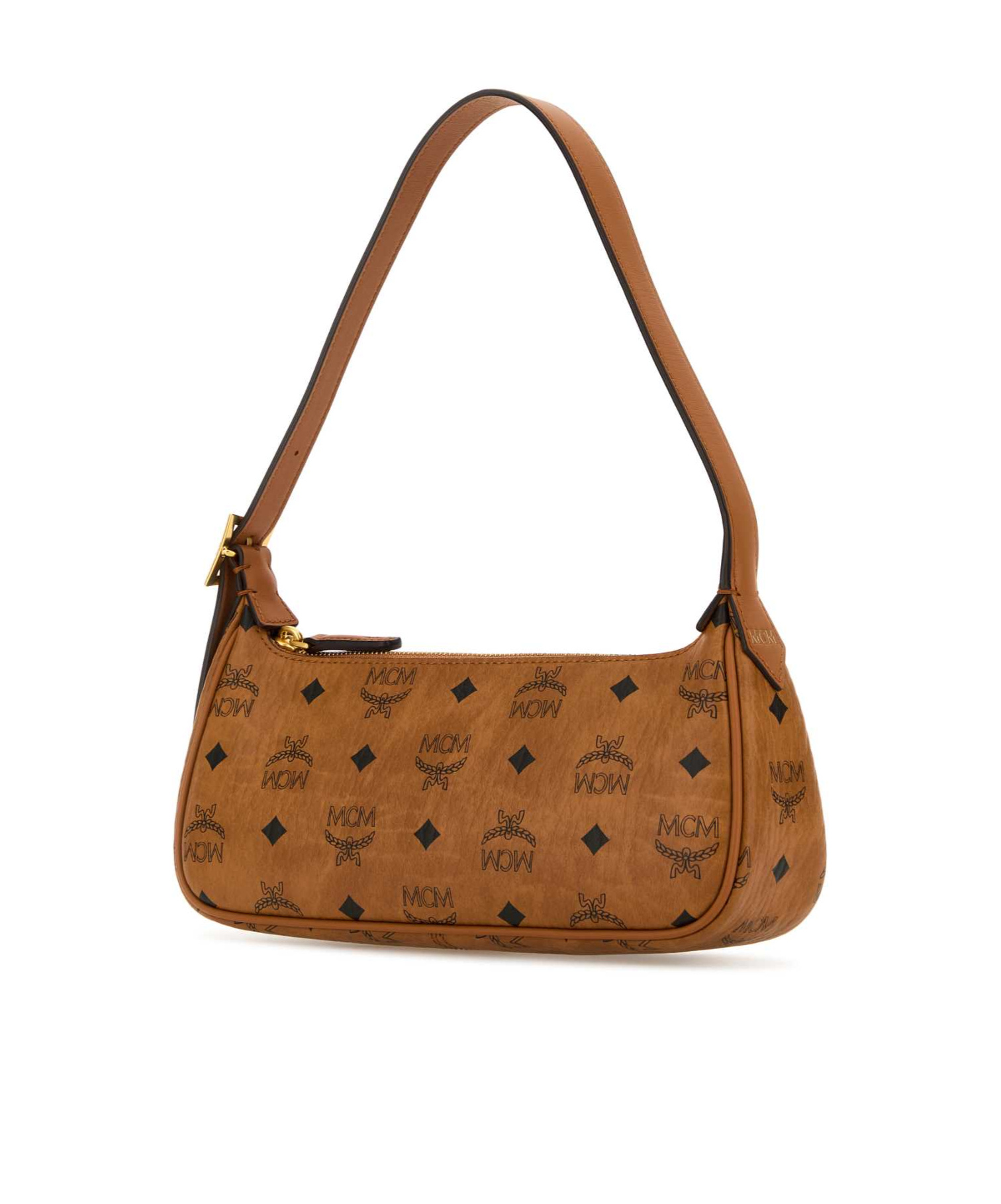 Mcm Aren Logo Printed Shoulder Bag In Brown
