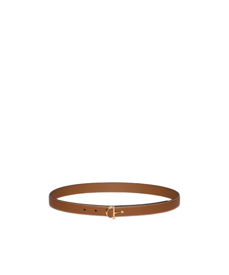 Gucci Thin Belt With Half-horsebit Buckle