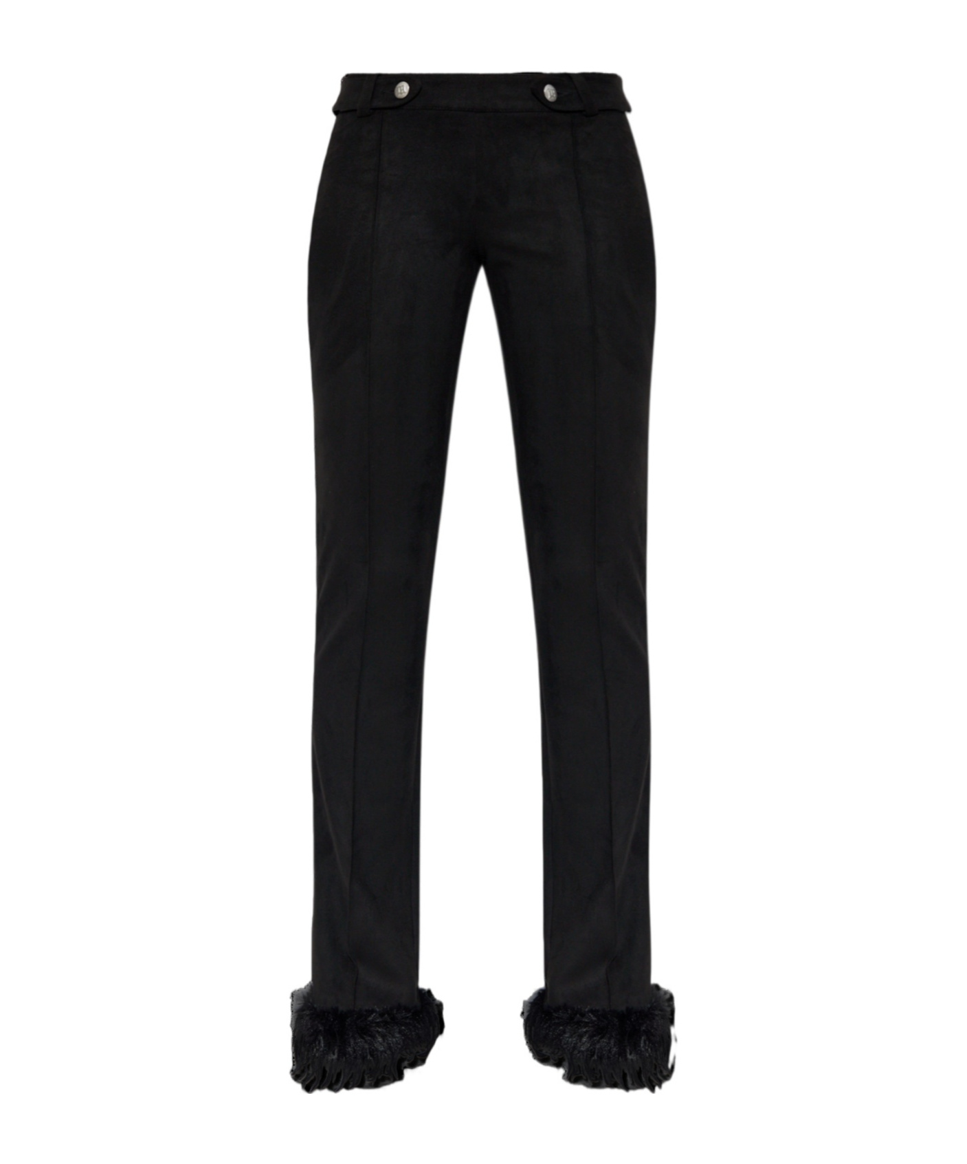 Misbhv Faux Suede Fringe Casual Pants In Black