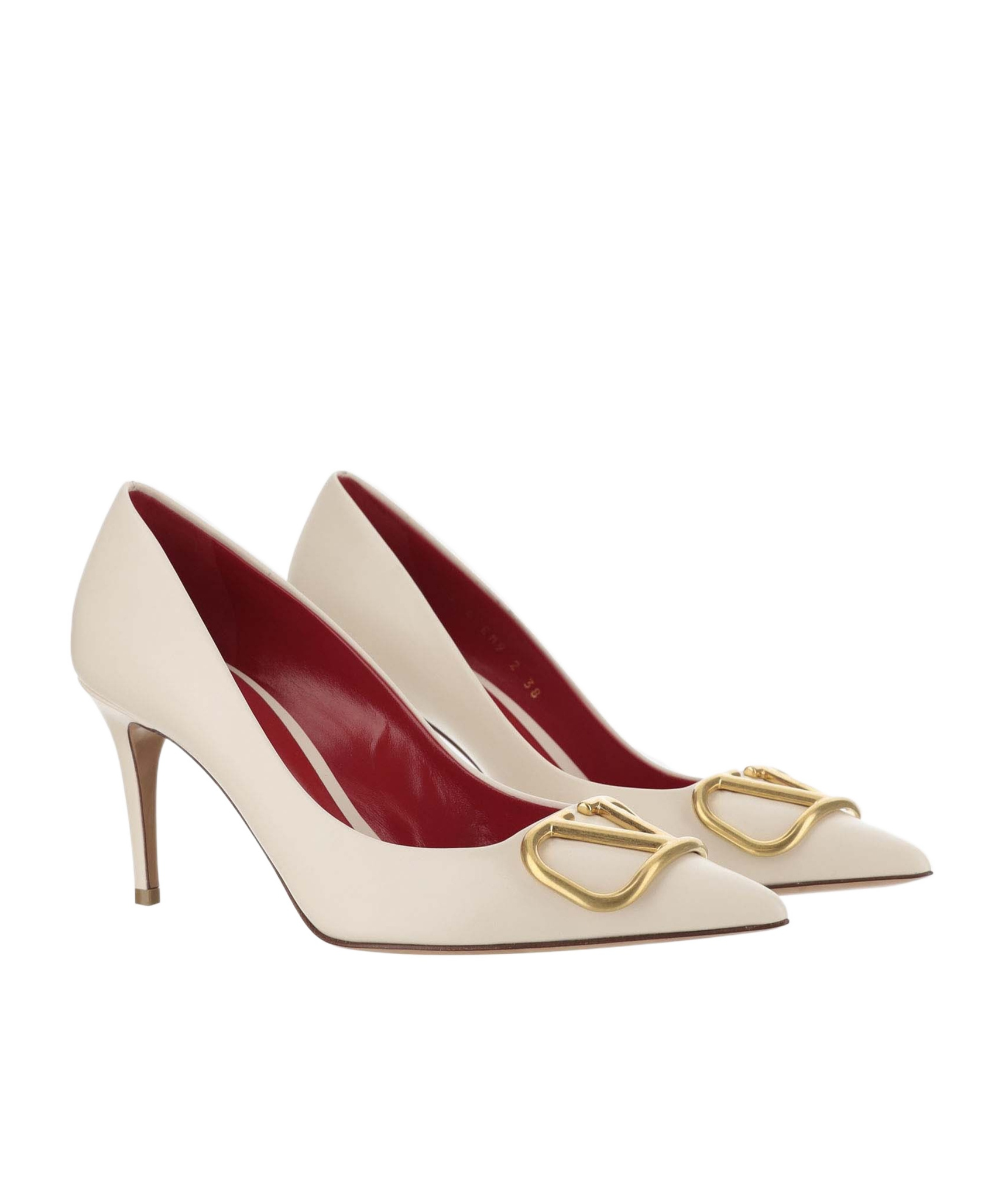 Valentino Vlogo Signature 80 Leather Pump In Nude