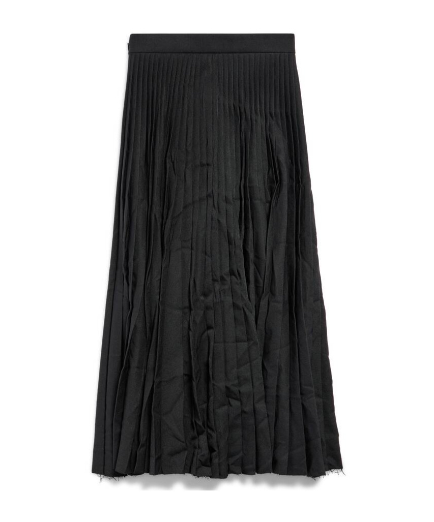 Balenciaga Asymmetrical Midi Skirt In Black