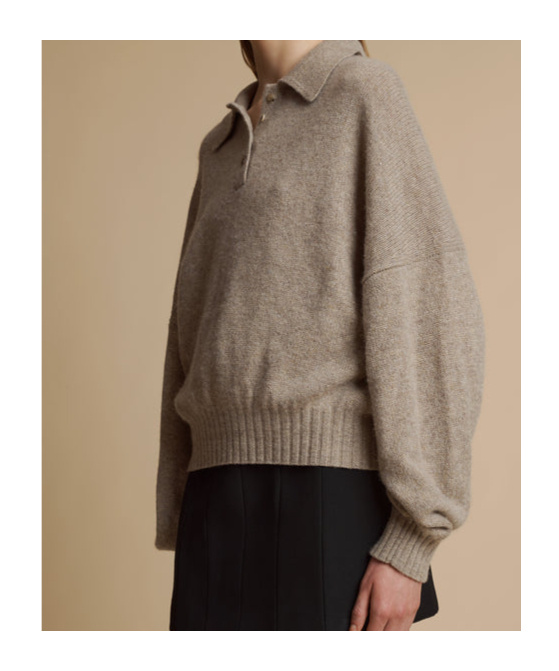 Khaite Rene Cashmere Blend Polo Jumper In Nude